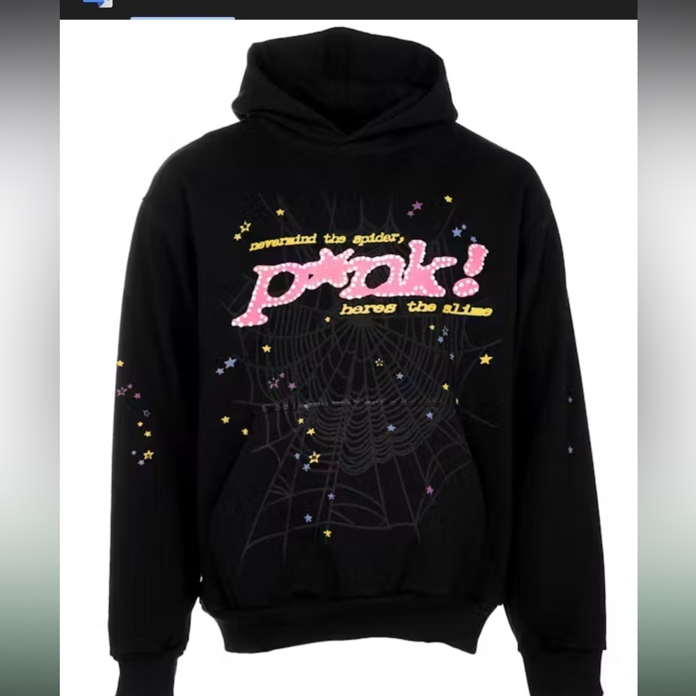 Spider Black Graphic Sweatshirt with Pink and Yellow Accents
Caja 9